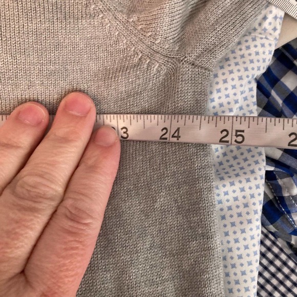 Jos. A Bank Sweater Mens Sz XXL Gray Merino Wool 1/4 Zip Pullover Lightweight - Picture 5 of 7